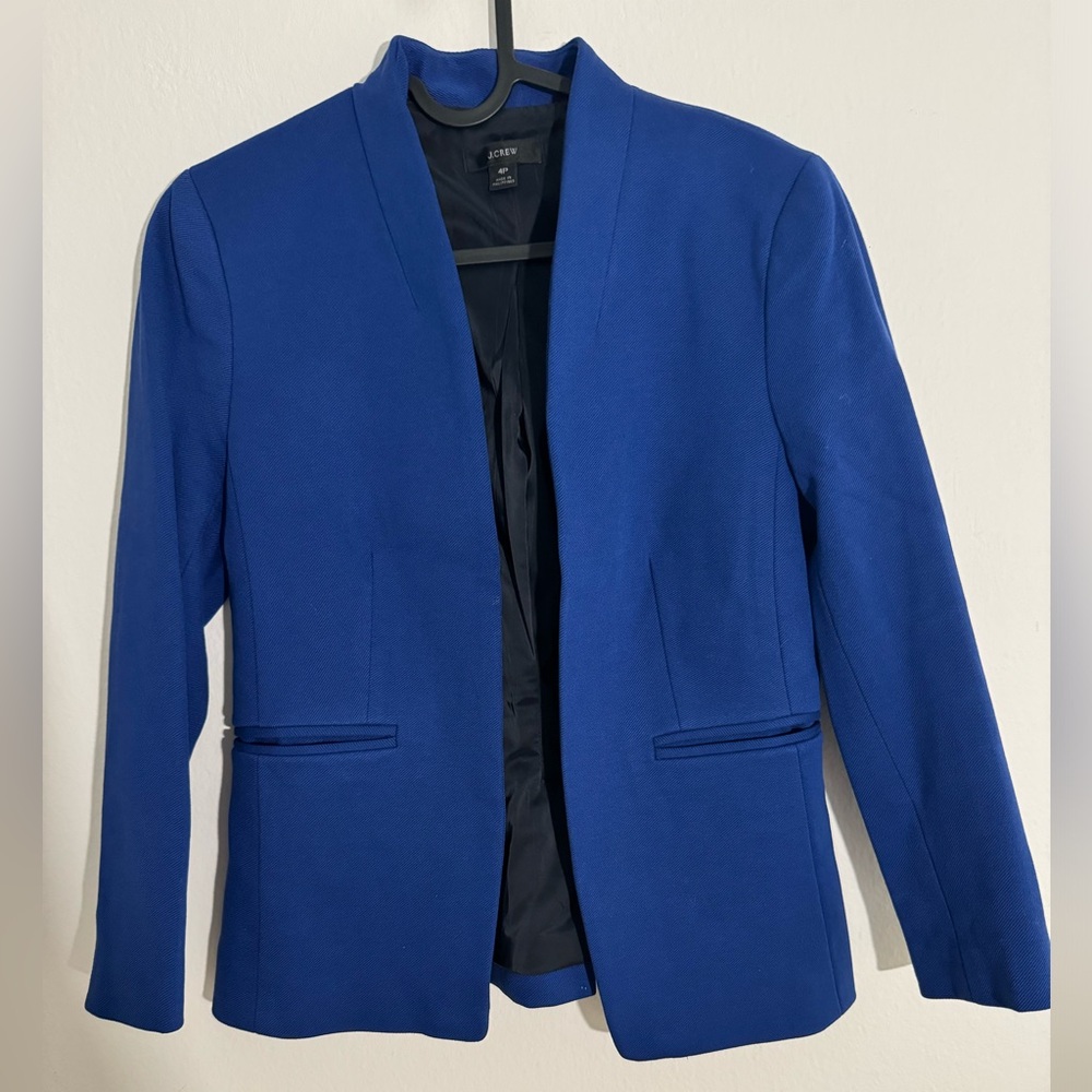 J.Crew Size 4P Blazer Women’s Linen Royal Blue